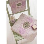 Bath Towels with Aida Insert - Lawns and Flowers - Pink