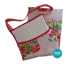 Apron with Aida Band to Cross Stitch - Cherries