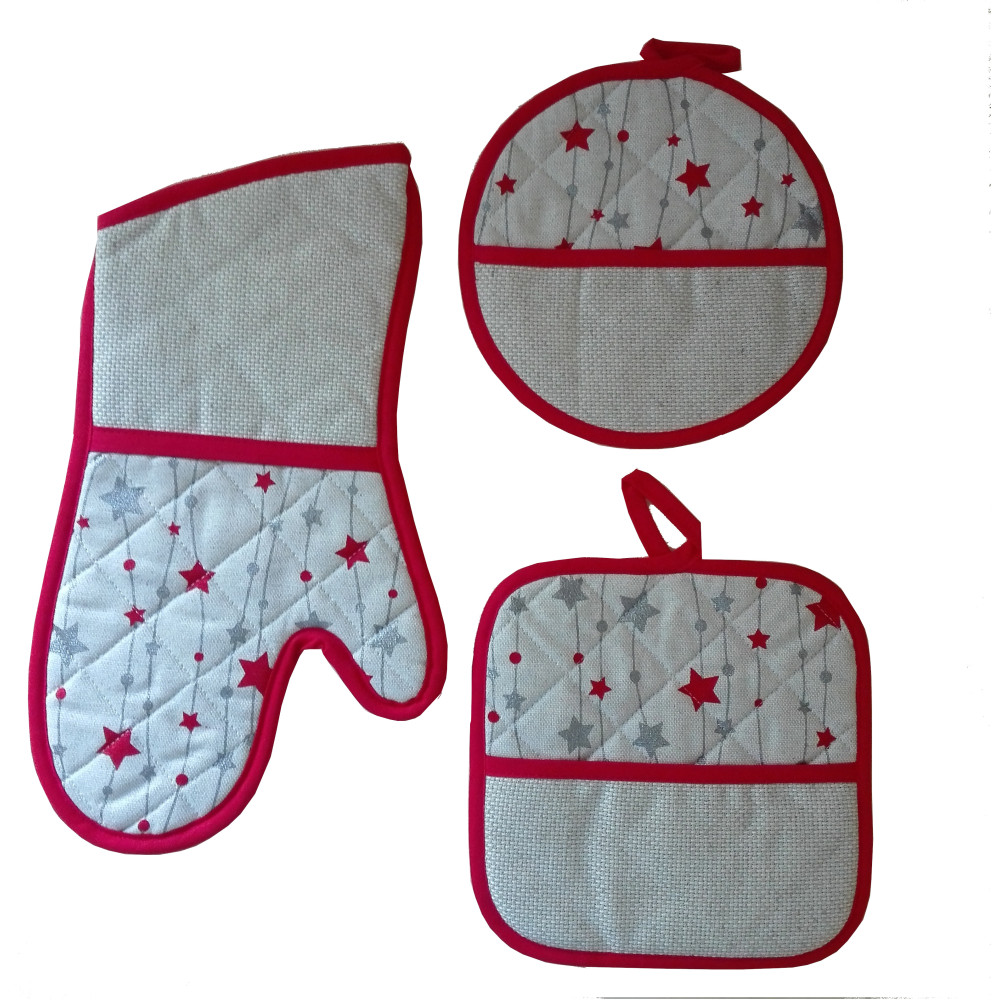 Potholders and Oven Gloves to Cross Stitch - Stars