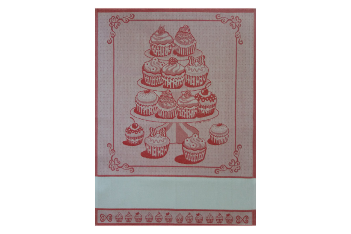 Paño de Cocina Dulces para Bordar -Rojo Paño de Cocina Dulces para Bordar -Rojo