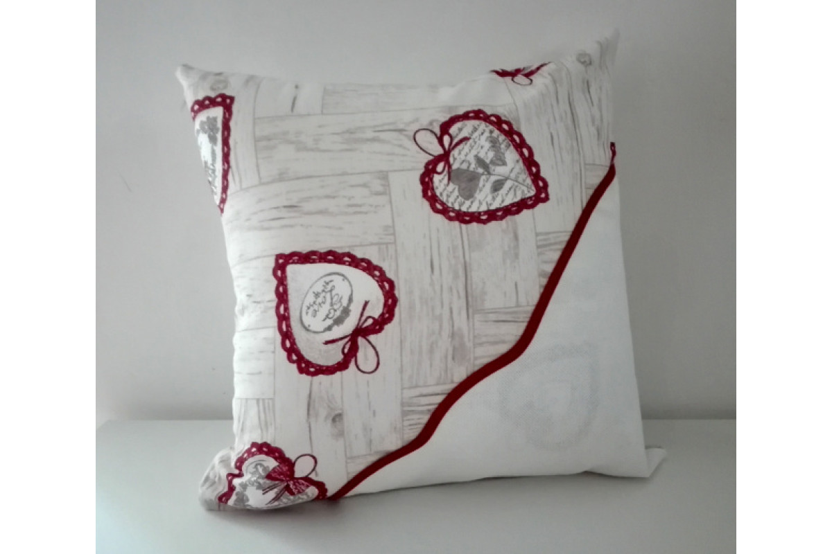 Copri Cuscino - Cuori Love Rossi