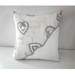 Funda para Cojin - Corazones Amor Gris