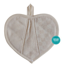 Fabric Heart Potholder - Cream Squares Fabric Heart Potholder - Cream Squares
