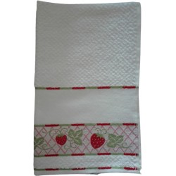 Kitchen Terry Towel with Aida Band - Strawberries