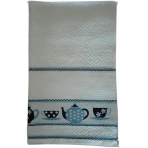 Kitchen Terry Towel with Aida Band - Cups