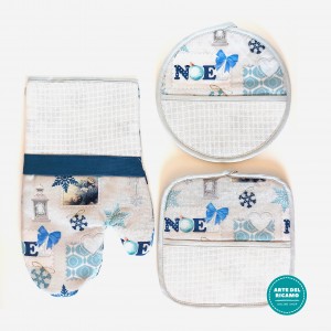 Potholders and Oven Glove to Cross Stitch - Snowflakes
