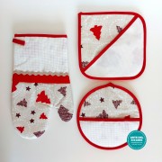 Potholders and Oven Glove to Cross Stitch - Christmas Trees