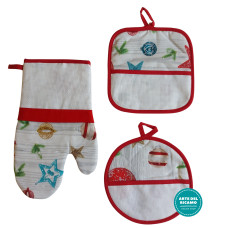 Set Presine e Guantoforno Ricamabile - Decorazioni Natalizie Set Presine e Guantoforno Ricamabile - Decorazioni Natalizie