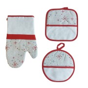 Potholders and Oven Glove to Cross Stitch - Waiting for Christmas