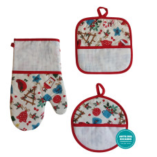 Set Presine e Guantoforno Ricamabile - Decorazioni Natalizie Sewing Set Presine e Guantoforno Ricamabile - Decorazioni Natalizie Sewing