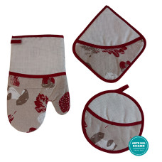Ready to Cross Stitch Potholders and Oven Glove - Autumn Leaves and Fruits Ready to Cross Stitch Potholders and Oven Glove - Autumn Leaves and Fruits