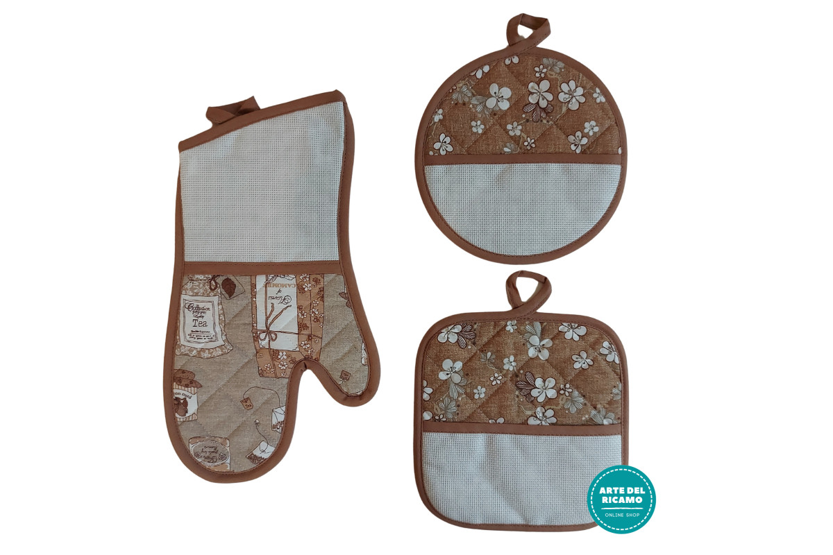 Ready to Cross Stitch Potholders and Oven Glove - Nut Ready to Cross Stitch Potholders and Oven Glove - Nut