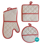 Set Presine e Guantoforno Ricamabile - Colore Rosa Antico Set Presine e Guantoforno Ricamabile - Colore Rosa Antico