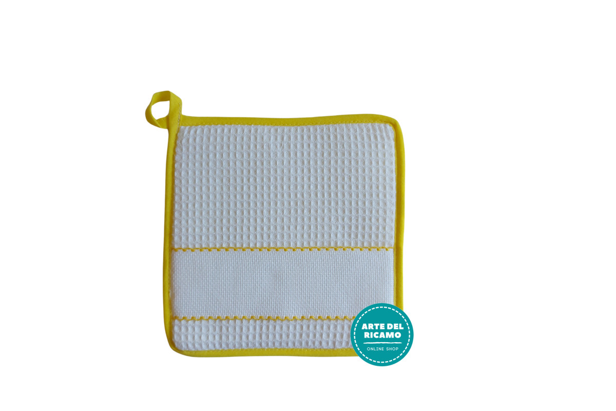 Square Potholder - Yellow Border