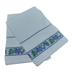 Set of Two Terry Dishtowels Ready to Stitch - Grapes