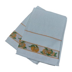 Set of Two Terry Dishtowels Ready to Stitch - Oranges