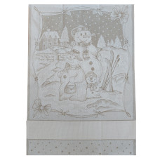 Strofinaccio Natalizio - Paesaggio con Omini di Neve Strofinaccio Natalizio - Paesaggio con Omini di Neve
