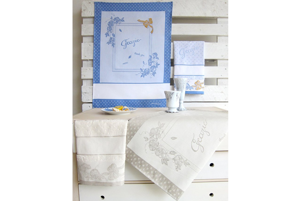 Fratelli Graziano - Kitchen Towel - Thank You - Color Light Blue Fratelli Graziano - Kitchen Towel - Thank You - Color Light Blue