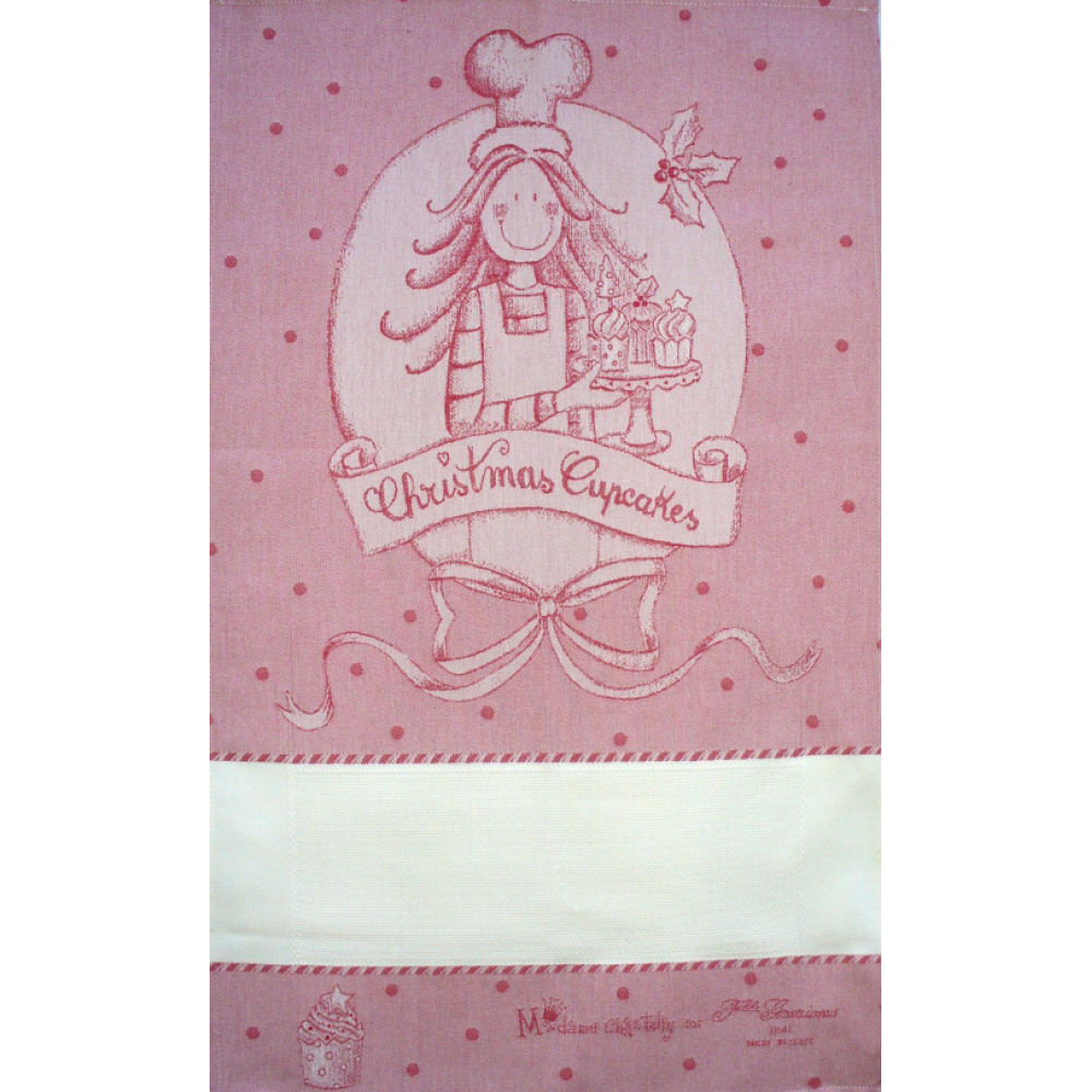 Fratelli Graziano - Christmas Dish Towel - Cake - Color Pink