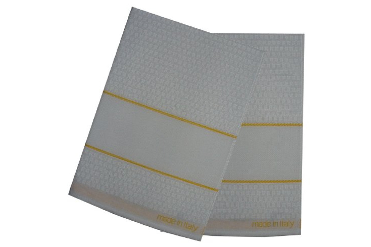 Paños de Riso para la Cocina con Banda en Aida - Perfil Amarillo Paños de Riso para la Cocina con Banda en Aida - Perfil Amarillo