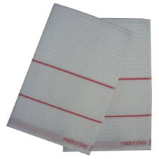 Kitchen Terry Towel with Aida Band - Red Border Kitchen Terry Towel with Aida Band - Red Border