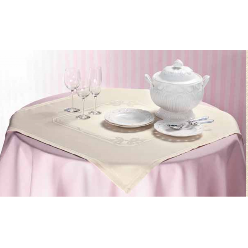 Ready to Stitch Tea Tablecloth Bow Cream - 85x85 cm