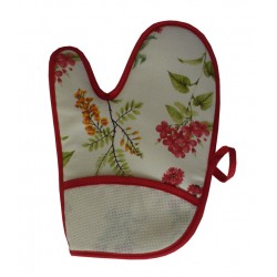 Oven Glove -  Red Flowers
