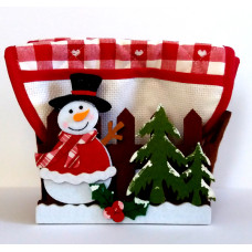 Christmas Felt Basket with Pot Holders to Cross Stitch