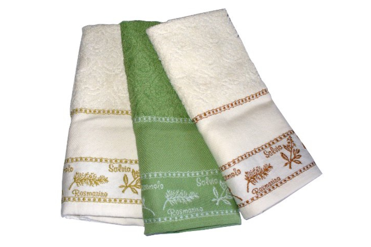Set Strofinacci in Spugna Viviana - Erbe Aromatiche - Verde