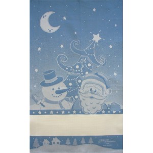 Fratelli Graziano - Paño de Cocina Navidad - Papá Noel - Color Azul