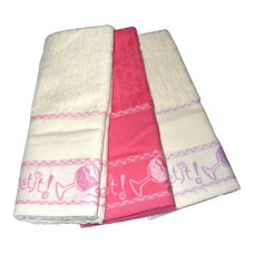 Set Terry Dish Towels Viviana - Bon Appetit Fuxia