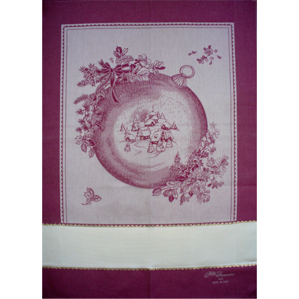 Fratelli Graziano - Christmas Dish Towels Gressoney - Bordeaux and Gold