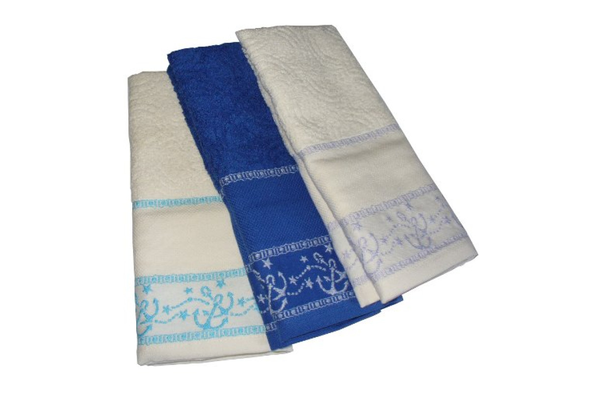 Set Strofinacci in Spugna Viviana - Marina - Blue Set Strofinacci in Spugna Viviana - Marina - Blue