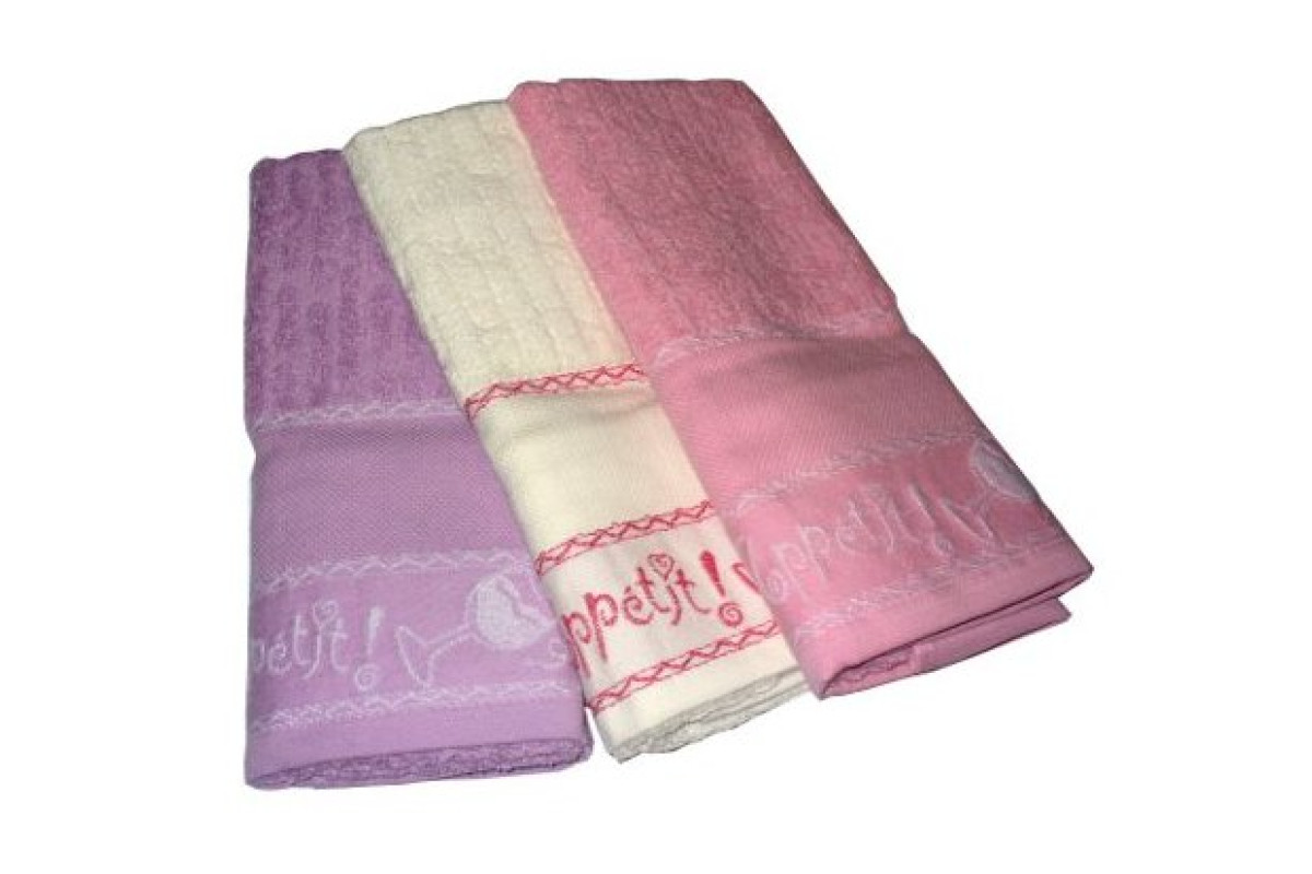Set Terry Dish Towels Viviana - Bon Appetit Pink
