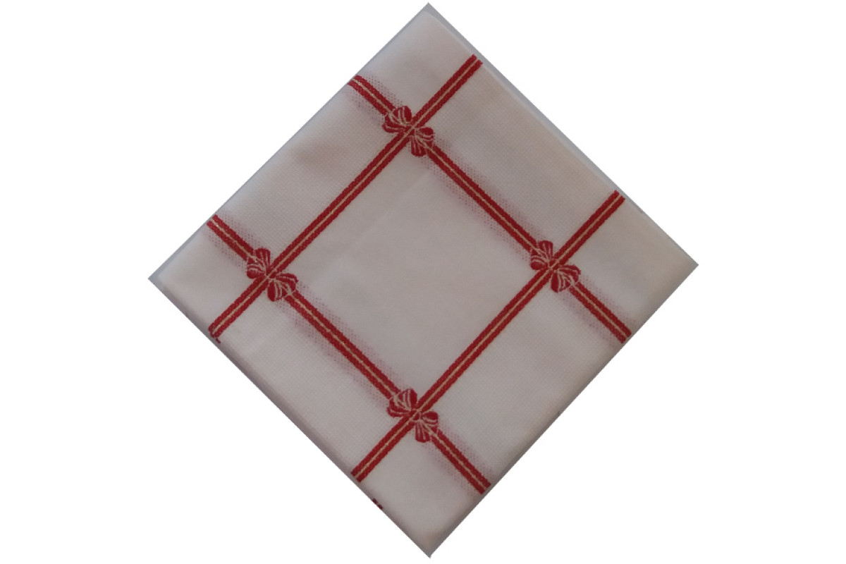 Ready to Stitch Christmas Tablecloth - Red Bows
