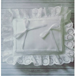 Cojin Alianzas Rectangular con Encaje Sangallo Blanco Cojin Alianzas Rectangular con Encaje Sangallo Blanco