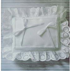 Cojin Alianzas Rectangular con Encaje Sangallo Blanco Cojin Alianzas Rectangular con Encaje Sangallo Blanco