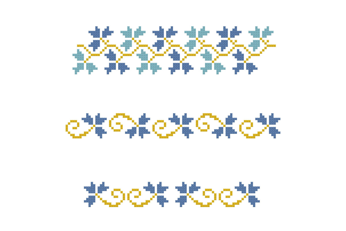 Schema Punto Croce - Bordure Floreali Schema Punto Croce - Bordure Floreali