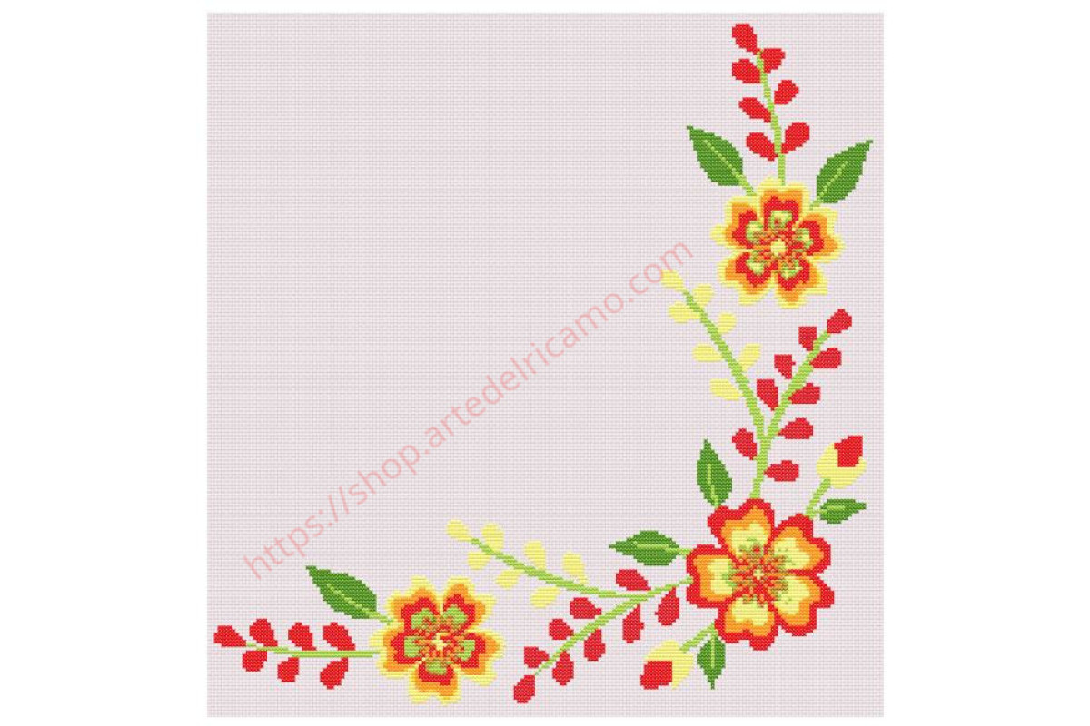 Cross Stitch Chart - Border with Flowers Cross Stitch Chart - Border with Flowers