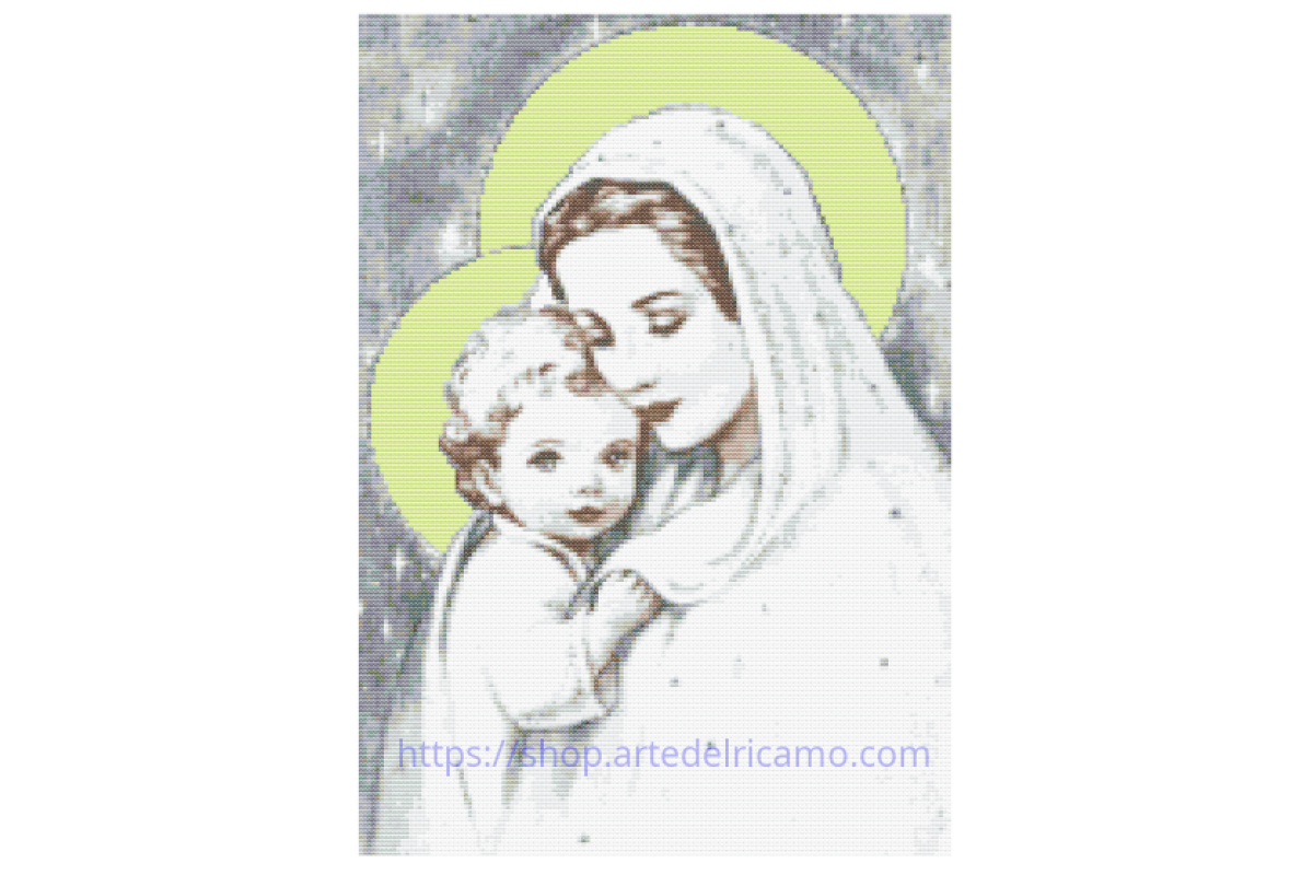 Schema Punto Croce - Madonna con Bambino Schema Punto Croce - Madonna con Bambino