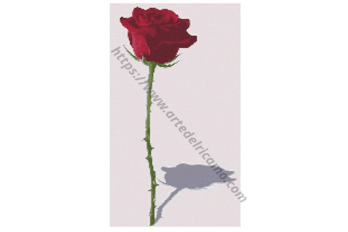 Schema Punto Croce - Rosa con Ombra Schema Punto Croce - Rosa con Ombra