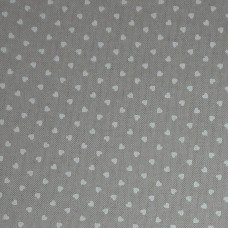 Tela de Algodón Crema con Corazones Blancos - Ancho 280 cm