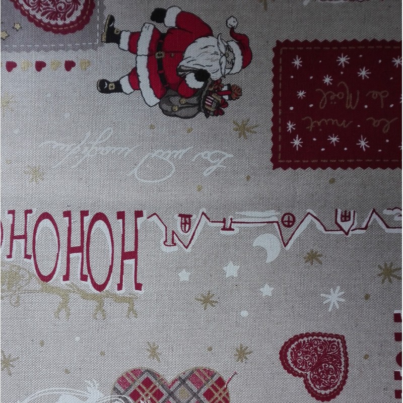 Christmas Fabric Santa Claus - Width 280 cm