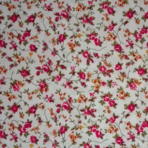 Patchwork Fabric Cream with Pink and Yellow Flowers