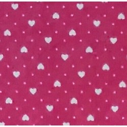 Patchwork Fabric  Pink with White Hearts