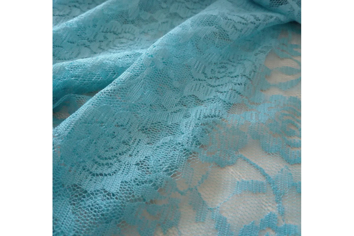 Tessuto in Pizzo - Colore Turchese