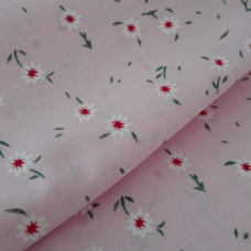 Tessuto in Puro Cotone - Fiori Piccoli Rosa Tessuto in Puro Cotone - Fiori Piccoli Rosa