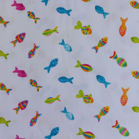 Tela de Algodón con Peces - Ancho 140 cm