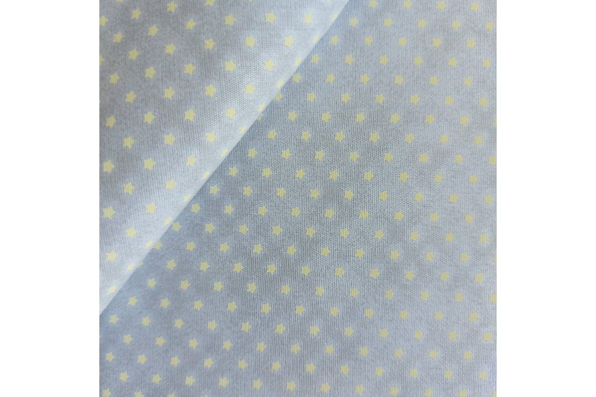 Tela de Algodón Azul con Estrellas Crema