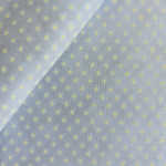 Tessuto in Cotone Azzurro con Stelline Panna Tessuto in Cotone Azzurro con Stelline Panna